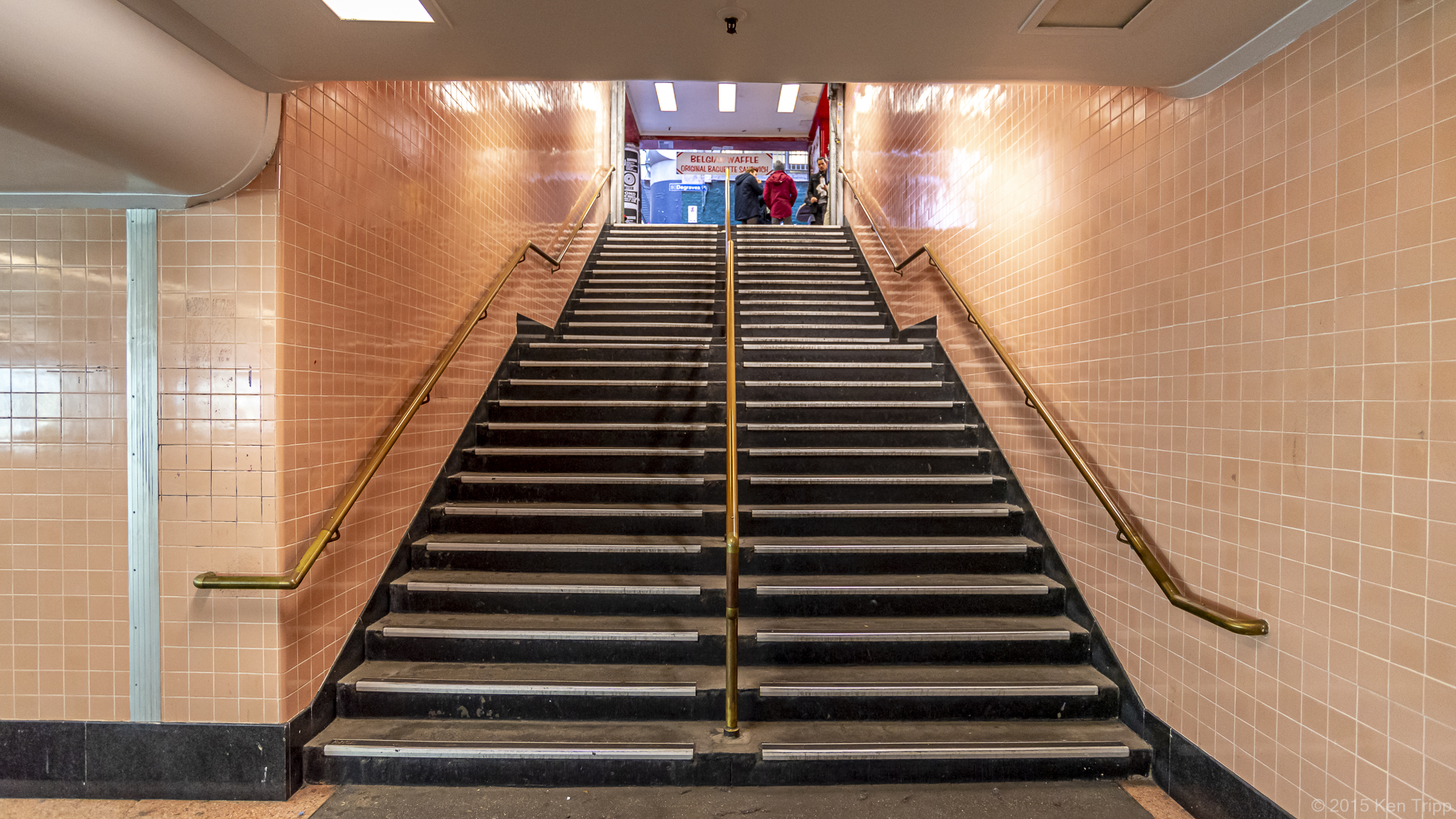 Stairs up to Degraves Street and waffles
