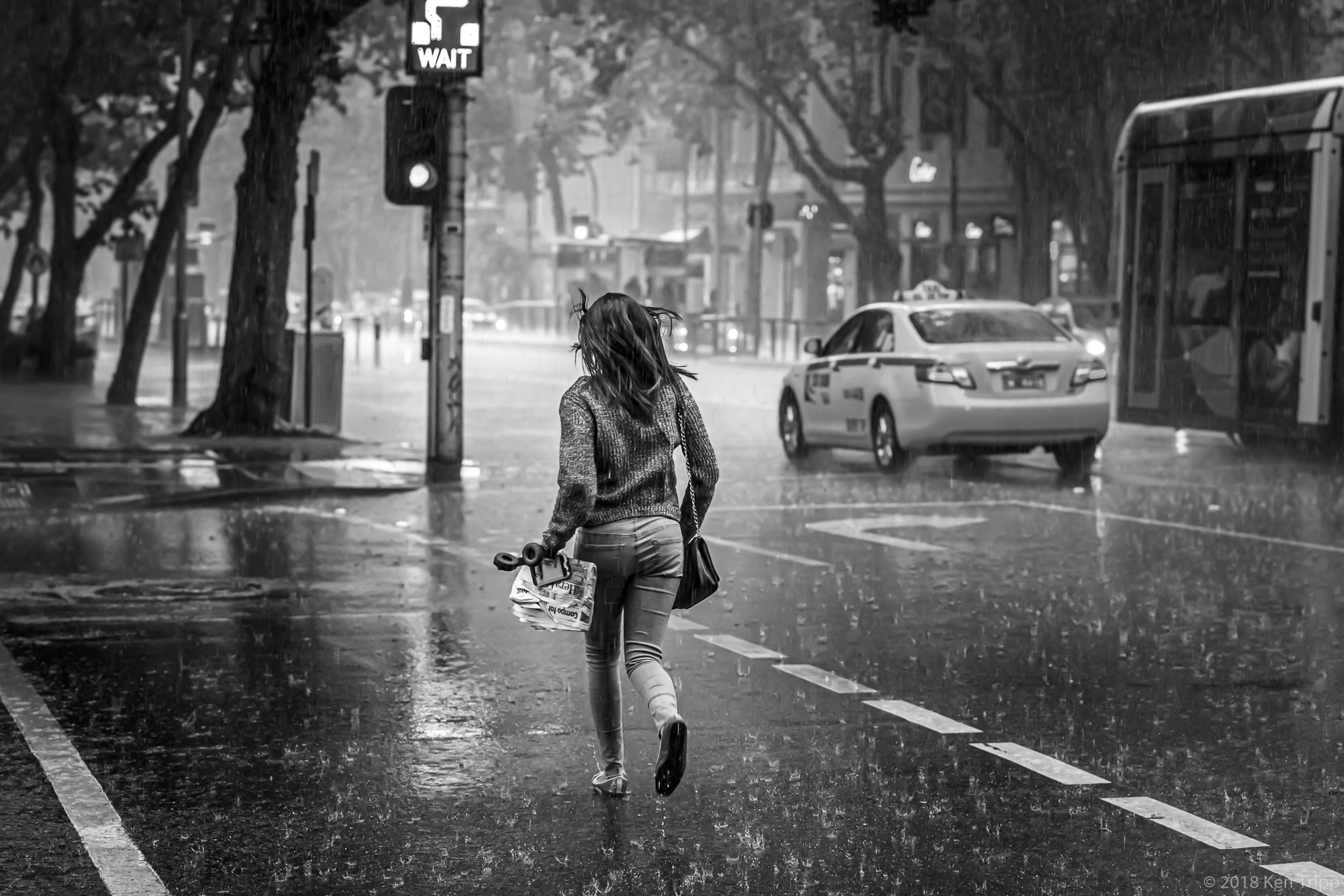 Just a tad wet on Collins Street