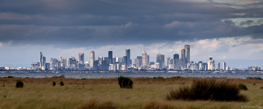 Melbourne CBD from Point Cook