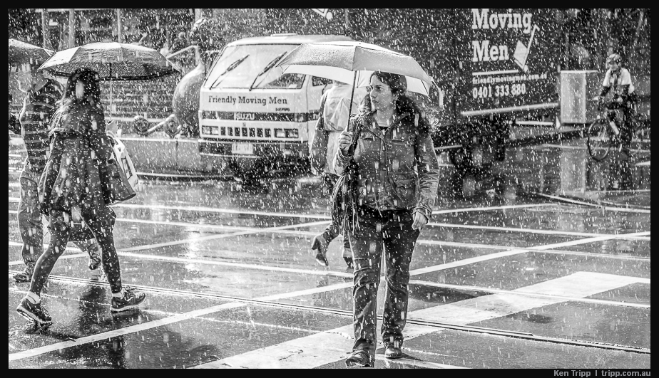 Sunshower in Swanston Street